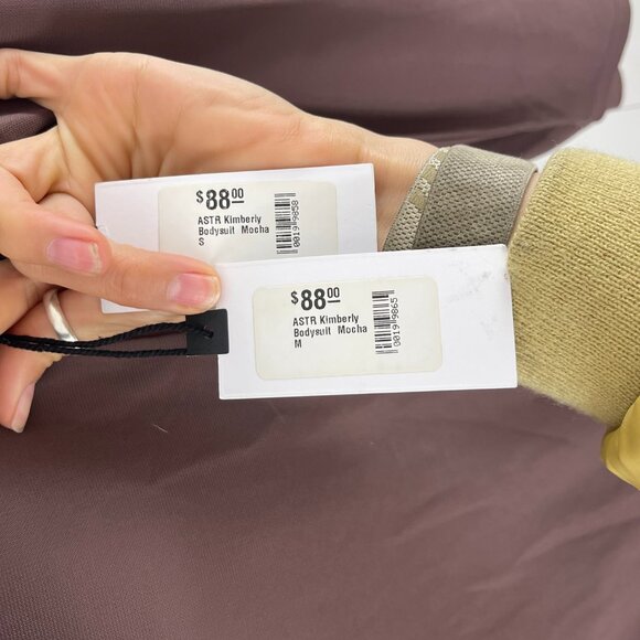 NWT ASTR The Label Women's Brown Kimberly Mocha Bodysuit Size S/M/L - Picture 11 of 14